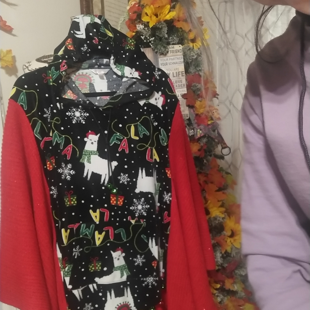Festive Red and Black Women's Jacket